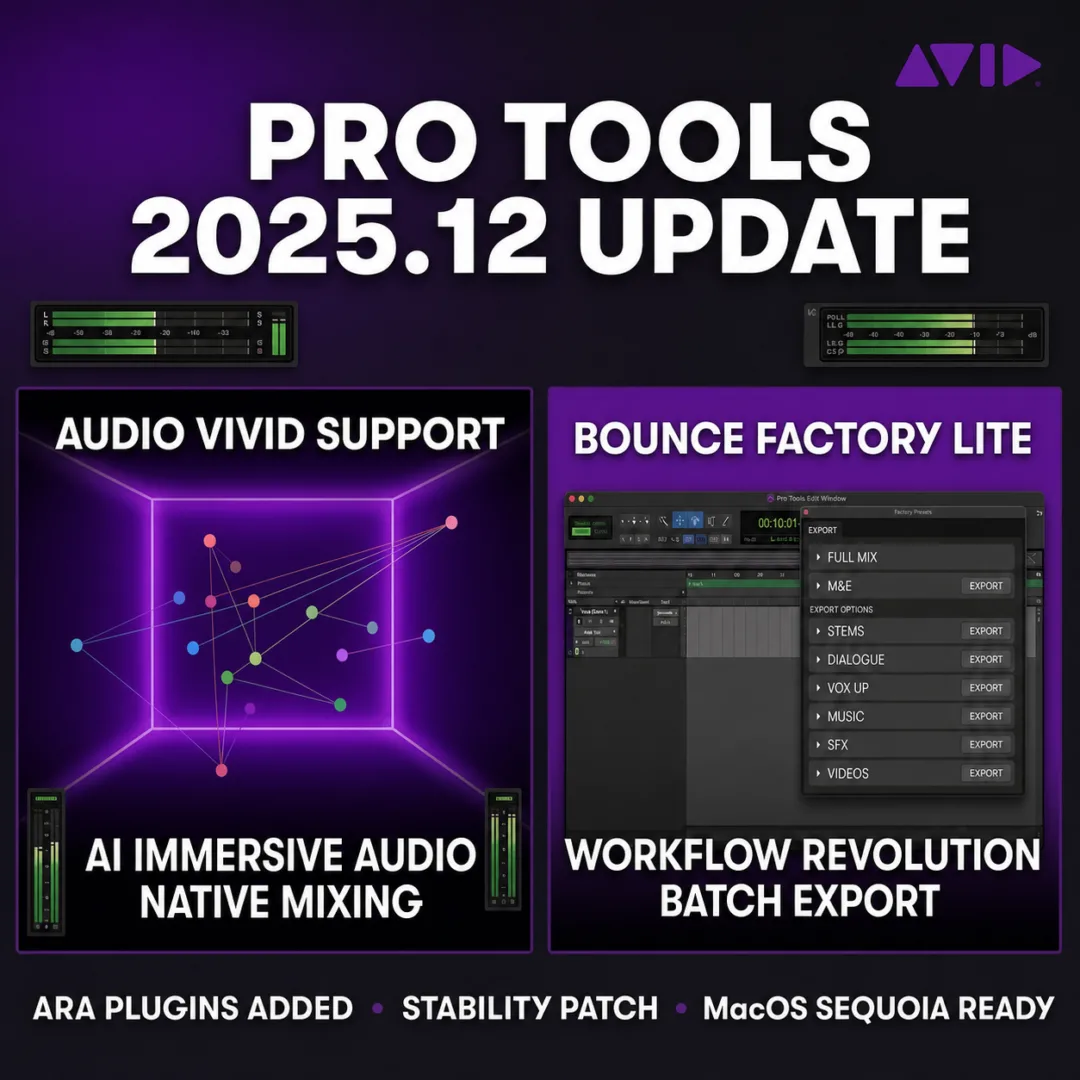 Pro Tools 2025.12 – 포스트 프로덕션 파이프라인을 재편하다