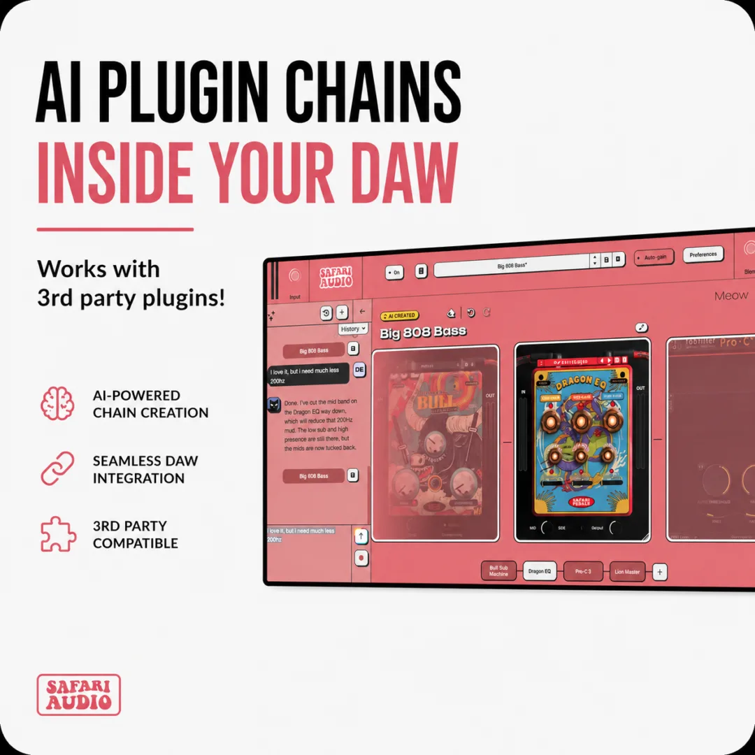 Safari Audio Meaw:Chain — 갖고 있는 플러그인으로 시그널 체인을 짜주는 AI?