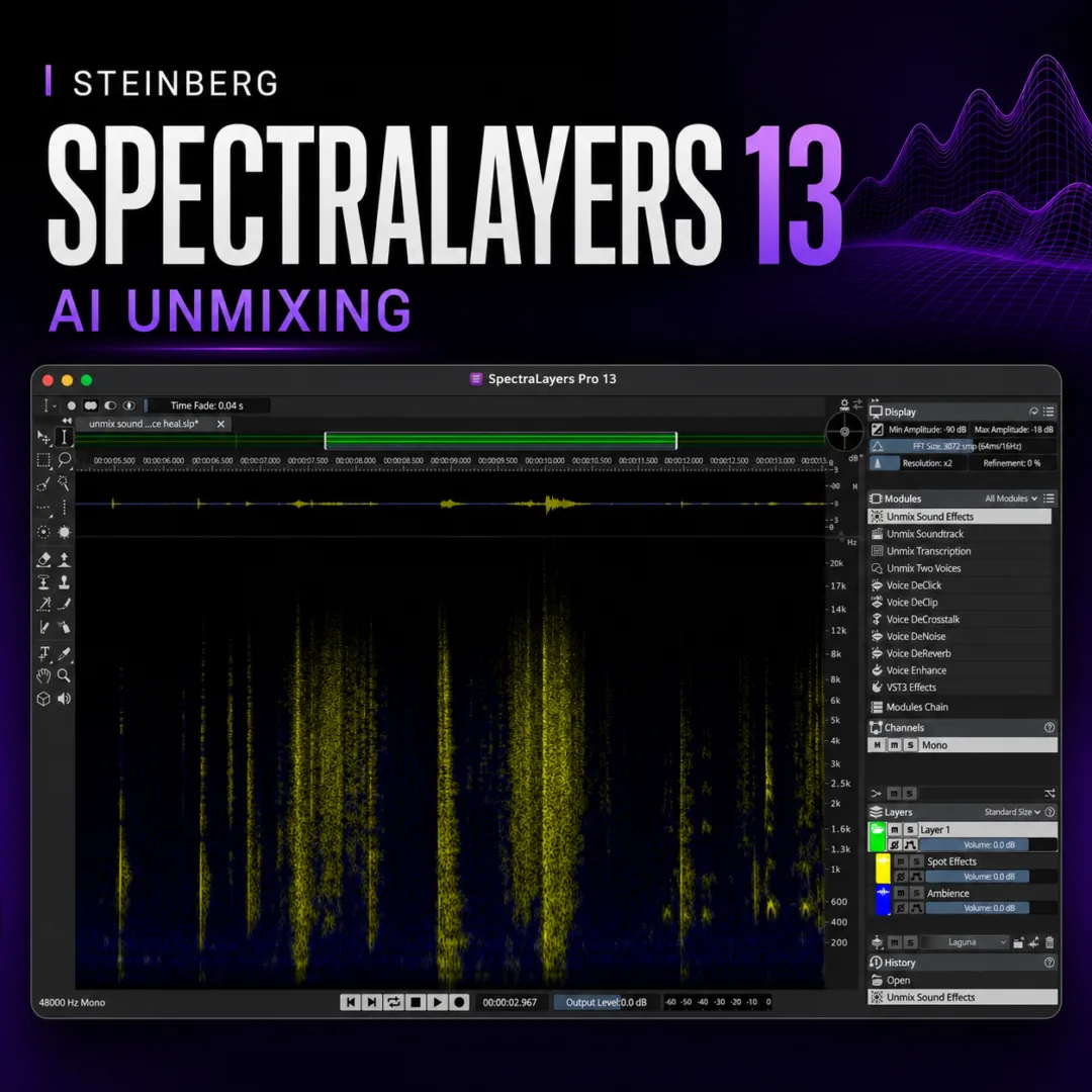 Steinberg SpectraLayers 13 — 한층 정교해진 AI 언믹싱