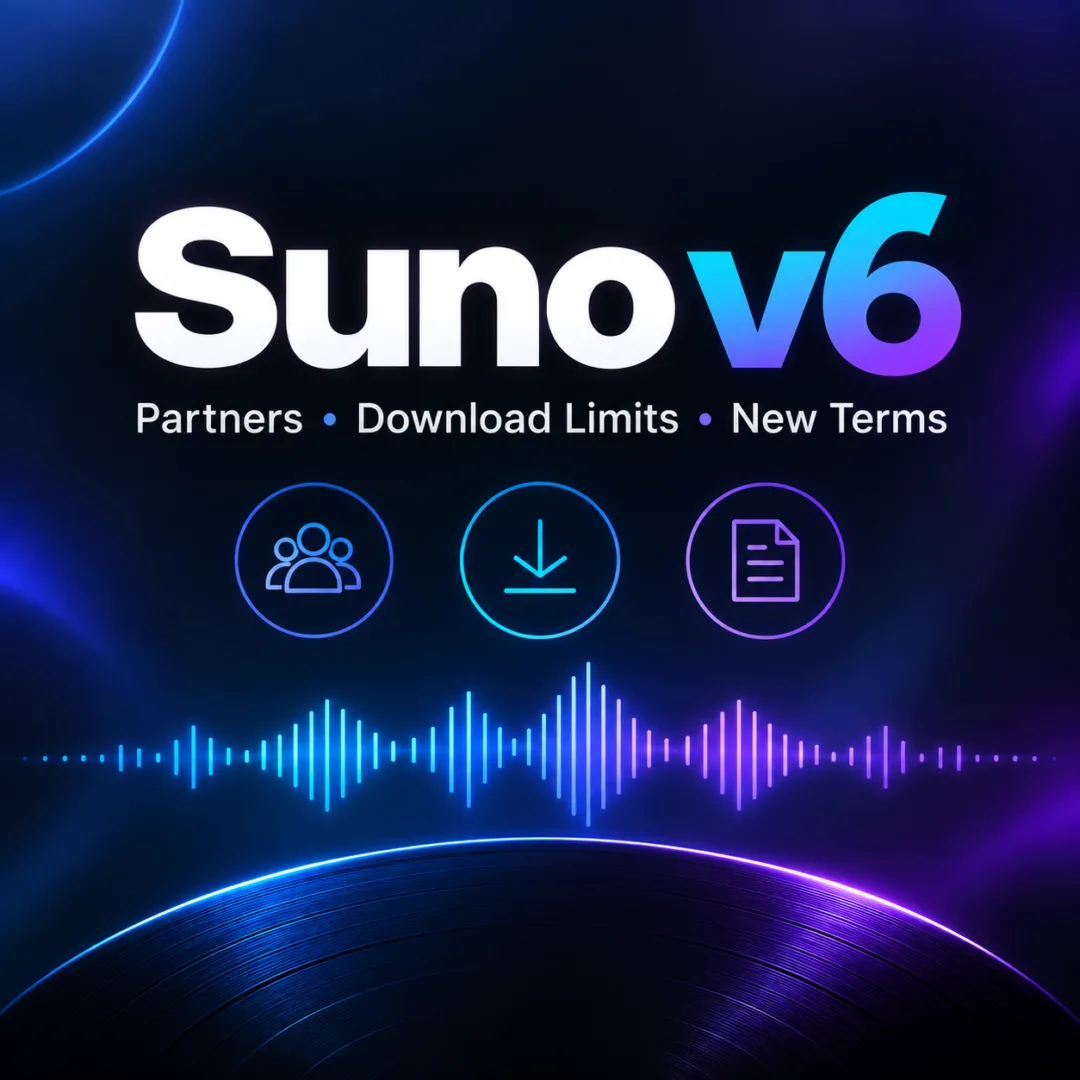 Suno, 새 모델 v6 공개 — 다운로드 제한 · 새로운 약관도 발표했다